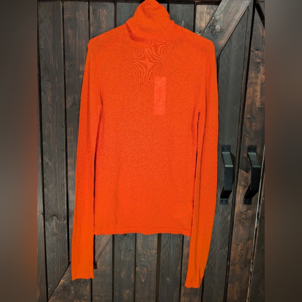 Calvin Klein Orange Turtleneck Blouse